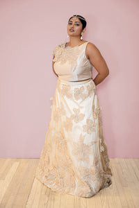 MARIAM Ivory Floral Lehenga Set