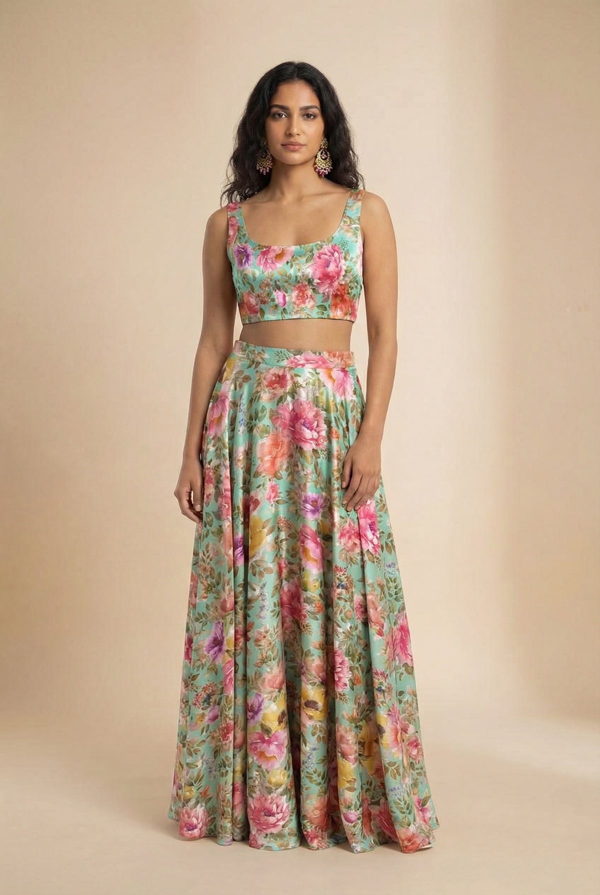 JAYNA Floral Lehenga Top