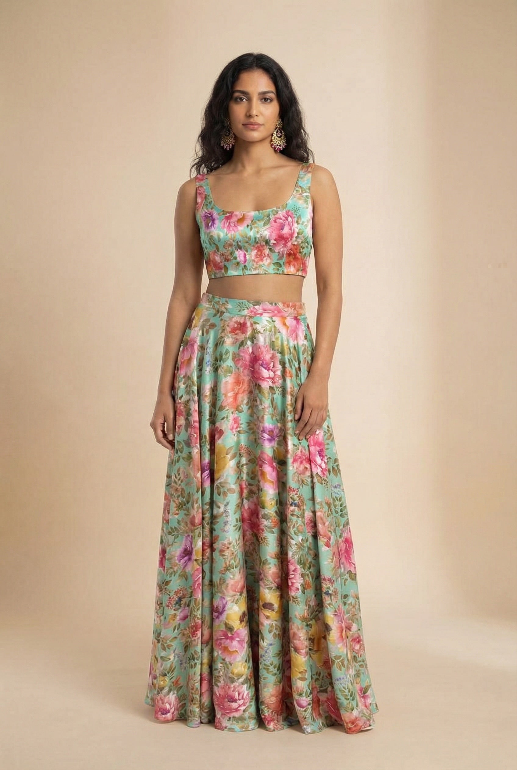 JAYNA Floral Lehenga Top