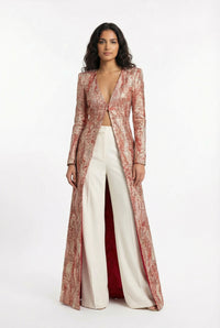 MILANI Red and Gold Jacket Dress