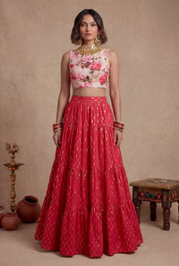 MILLY Foiled Cotton Skirt
