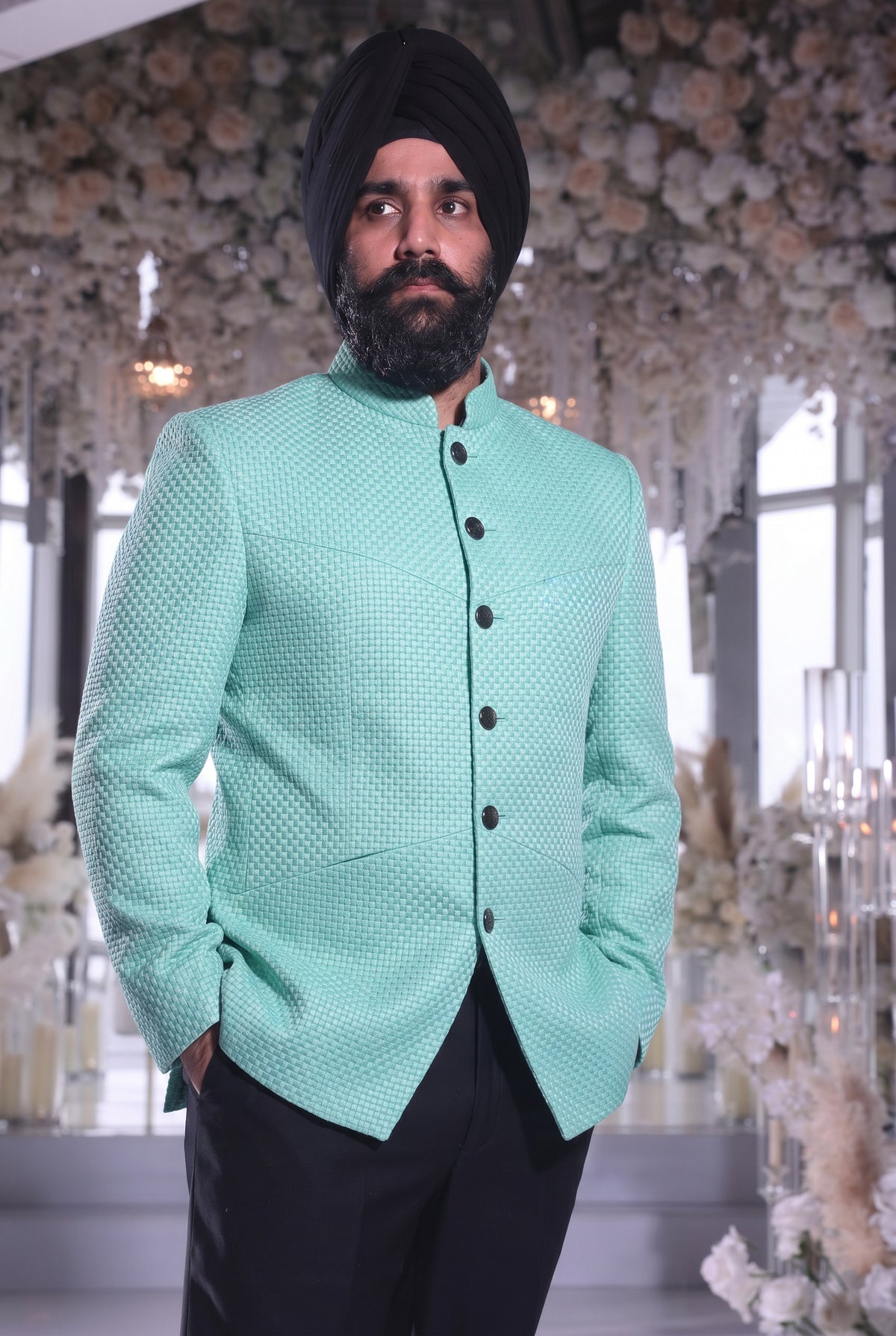 NAMRIT Recycled Pique Jodhpuri Jacket