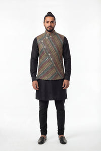 NEERAJ Multicolor Embroidered Georgette Bandi Vest