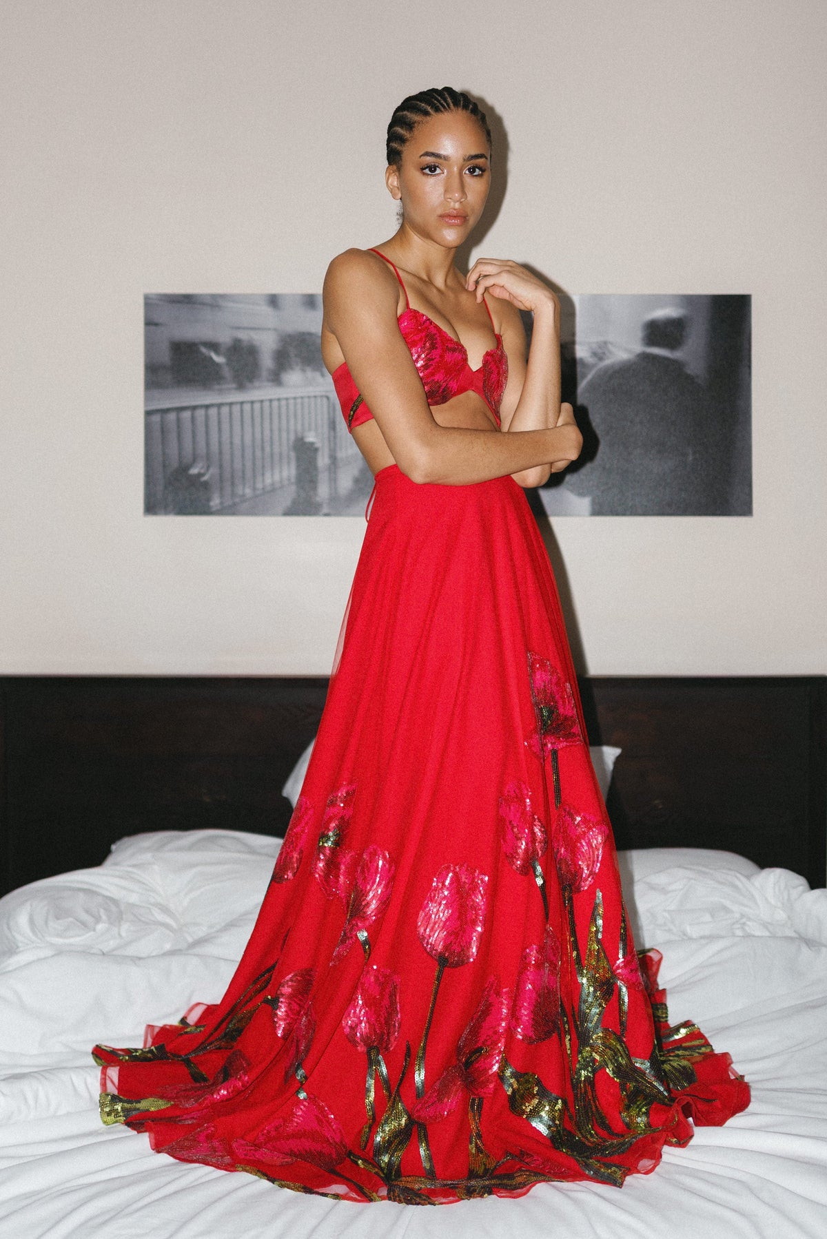 NIA Red Floral Lehenga Set