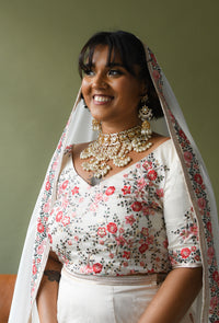 POOJA Ivory Bridal Lehenga Set (Sample)