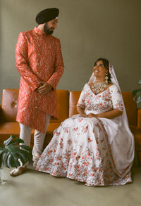 POOJA Ivory Bridal Lehenga Set (Sample)