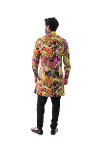 RAAHI Black and White Floral Kurta