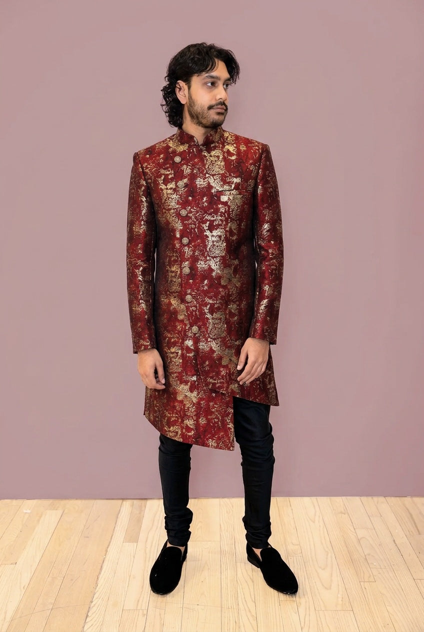 ROCCO Abstract Jacquard Sherwani