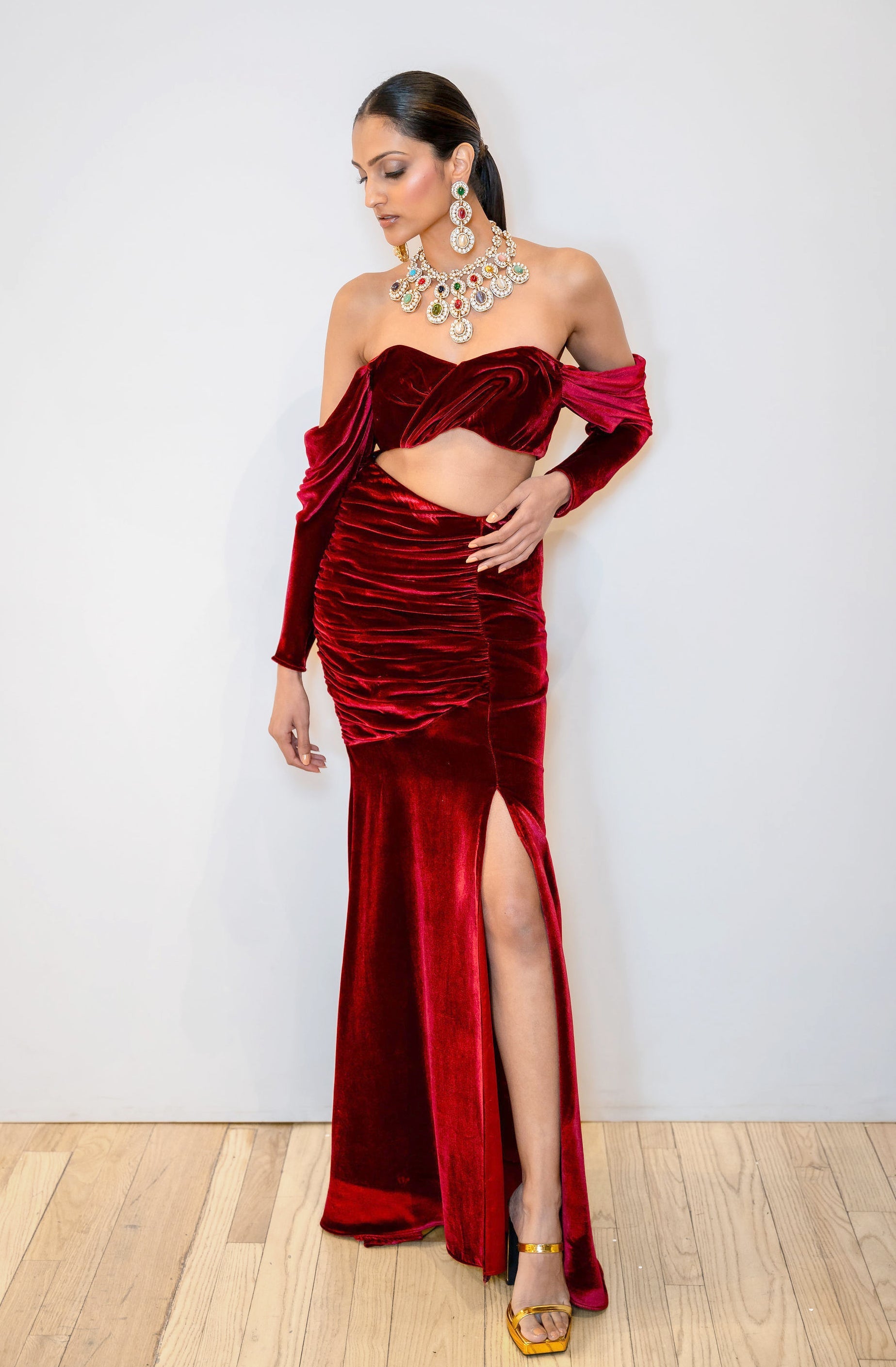 Velvet skirt on sale lehenga
