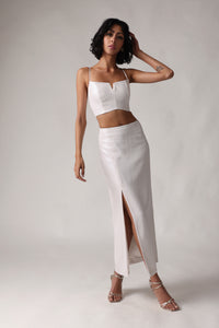 SADIYAH White Sequin Lehenga Top