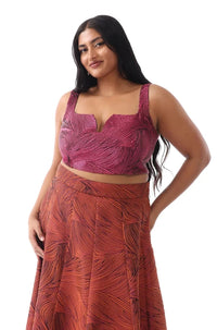 KALAYA Metallic Pink and Orange Top