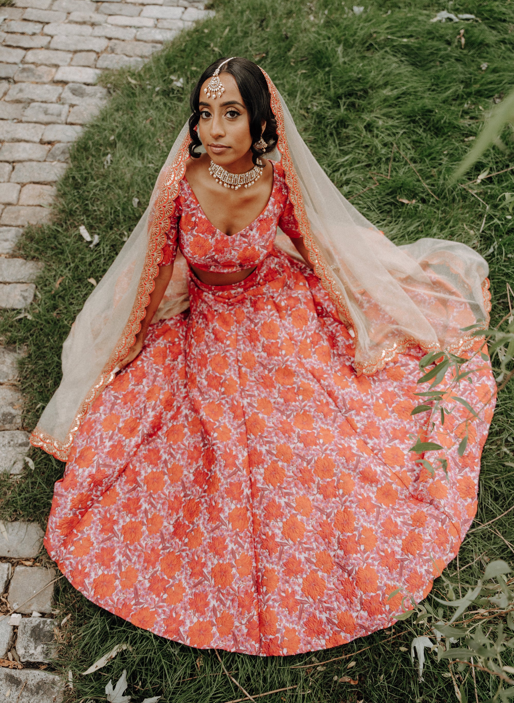 Floral lehenga for wedding on sale