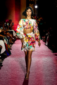 SENJA Knee-Length Watercolor Floral Shorts