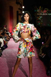 SENJA Knee-Length Watercolor Floral Shorts