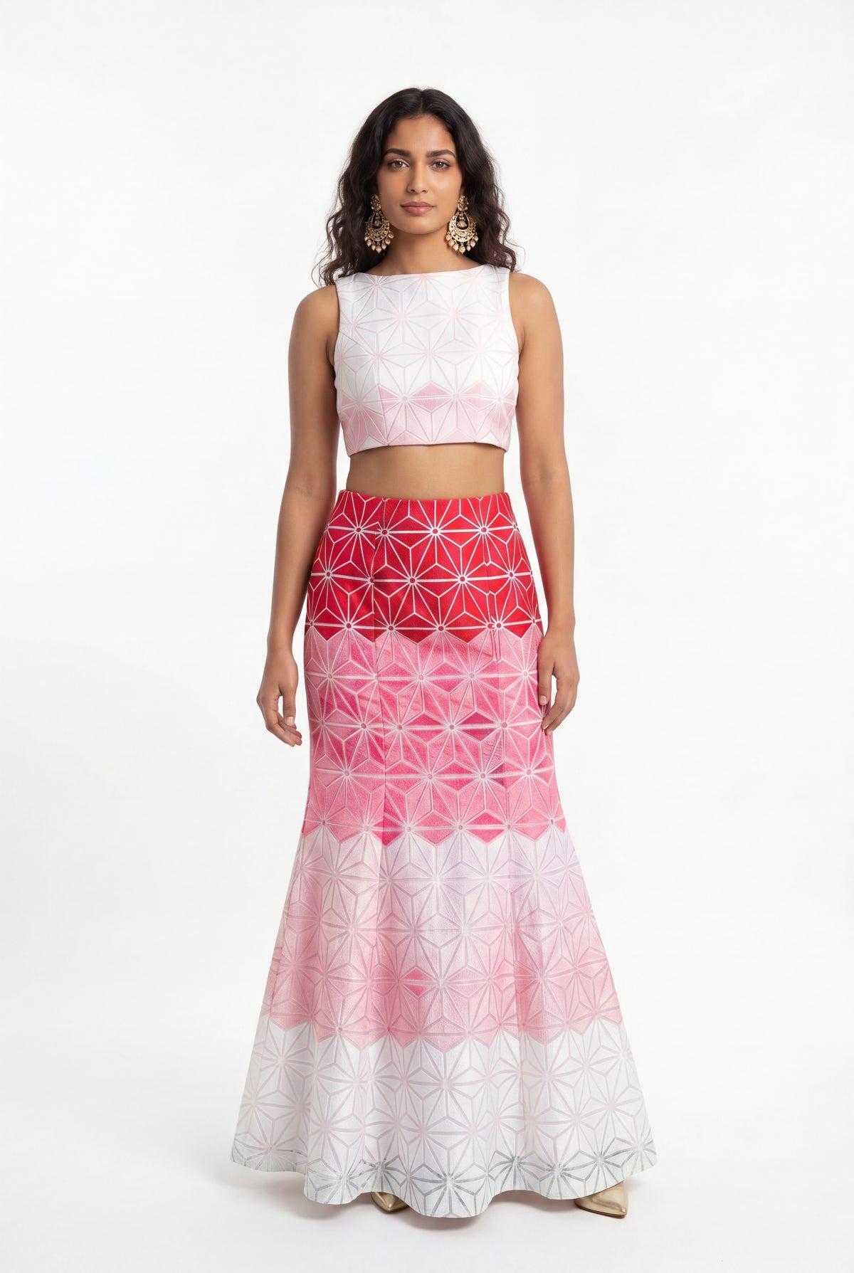 SHANAYA Ombre Embroidery Skirt