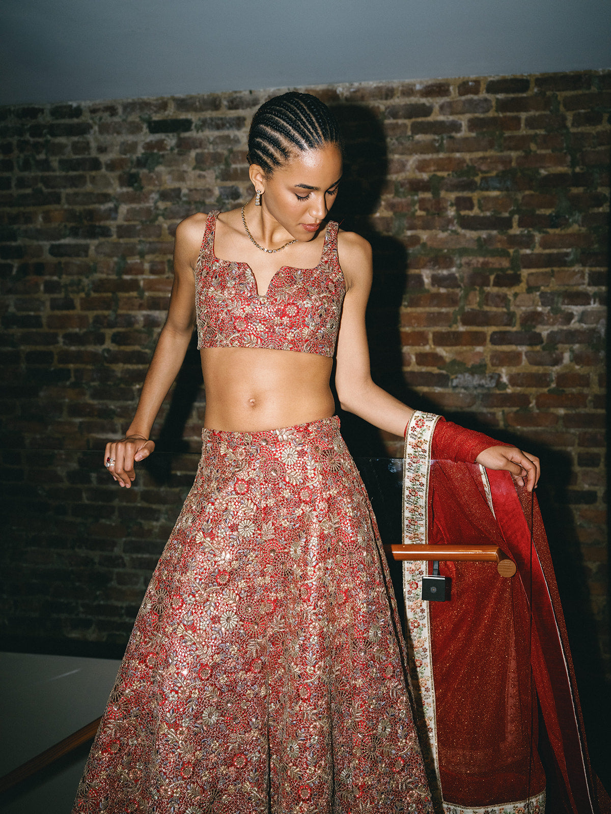 SHEENA Red Bridal Lehenga Set