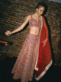 SHEENA Red Bridal Lehenga Set