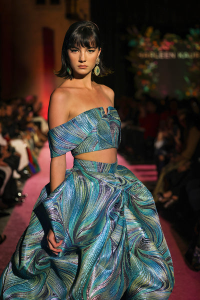 SORAYA Psychedelic Off-the-Shoulder Top HarleenKaur SORAYA Psychedelic Off-the-Shoulder Top HarleenKaur