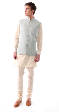 RIHAAN Light Green Recycled Twill Bandi Vest