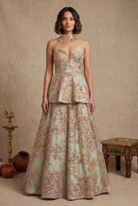 TASHA Strapless Peplum Lehenga Top