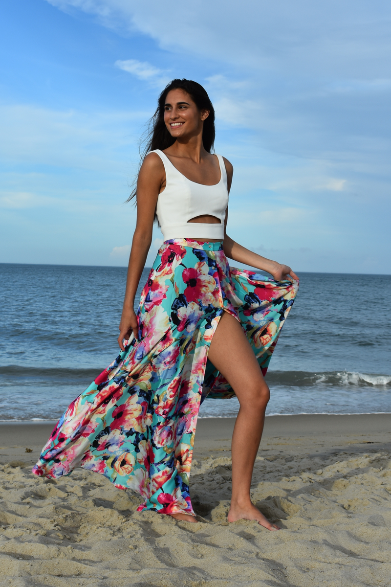 HAILEY Satin Slit Skirt | HARLEEN KAUR – HarleenKaur