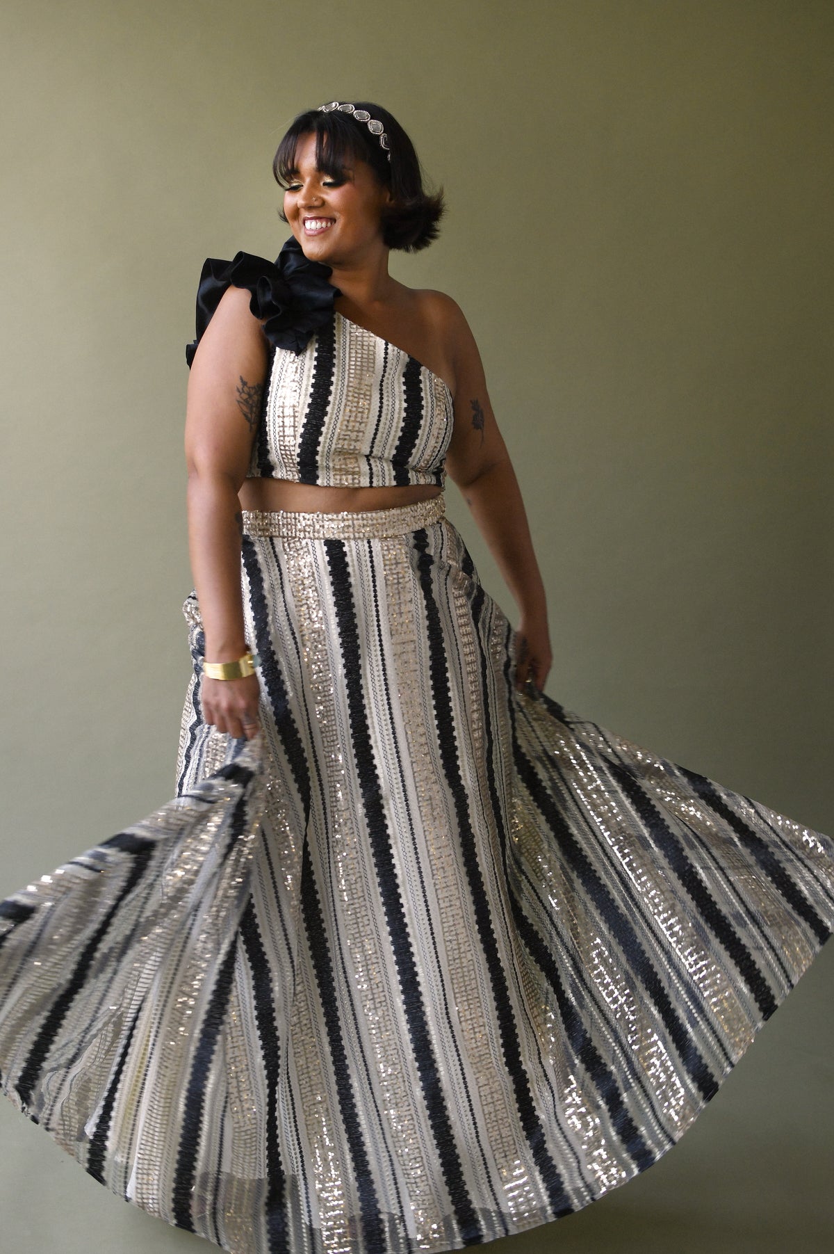 MAYRA Black and Gold Sequin Lehenga Skirt | HARLEEN KAUR HarleenKaur MAYRA Black and Gold Sequin Lehenga Skirt | HARLEEN KAUR HarleenKaur