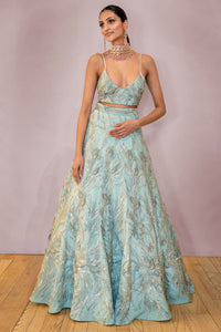 VINITA Mint Sage Green Bridal Lehenga Set