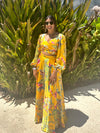 VINU Yellow Floral Lehenga Top