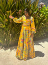 VINU Yellow Floral Lehenga Top