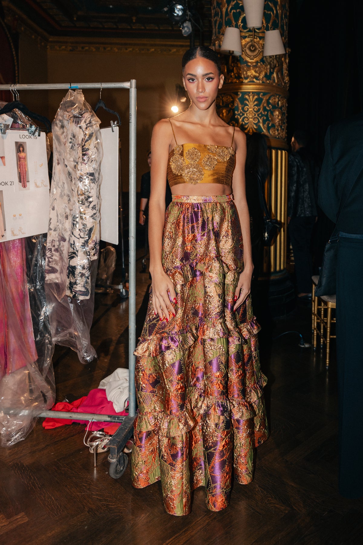 ZINARA Silk Embroidered Floral Top