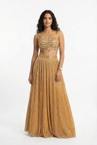 ZURI Gold Lehenga Set