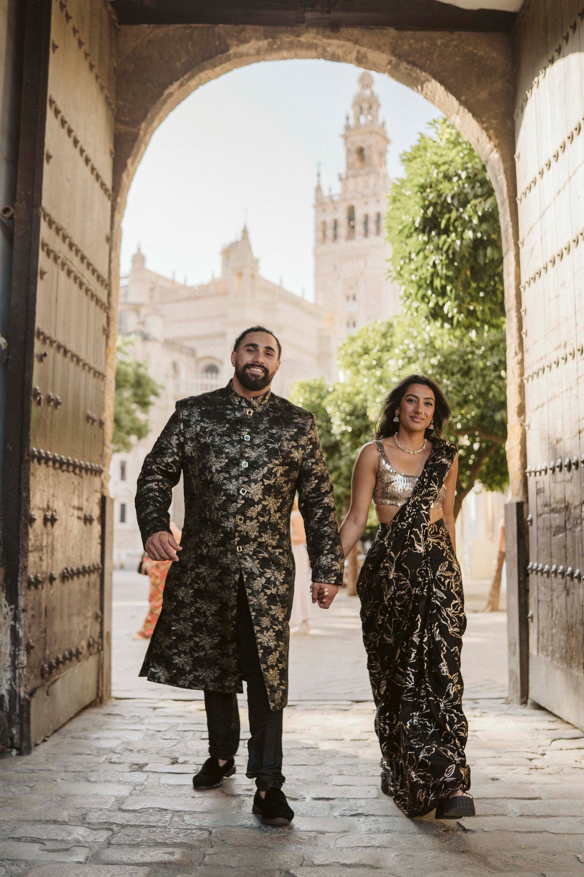 KANI Black and Gold Pre-Stitched Sari