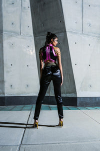ROOP Black Raw Silk Pants (Sample)
