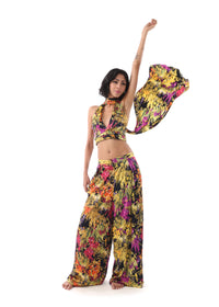 DULCE Floral Halter Sash Top