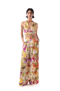 DULCE Floral Halter Sash Top