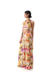 DULCE Floral Halter Sash Top