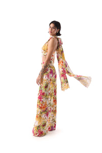 DULCE Floral Halter Sash Top