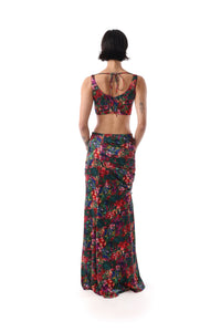 MELIA Recycled Satin Floral Lehenga Skirt