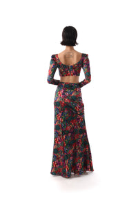 MELIA Recycled Satin Floral Lehenga Skirt