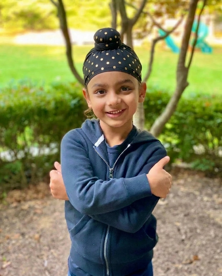 Kids Gold Polkadot Patka