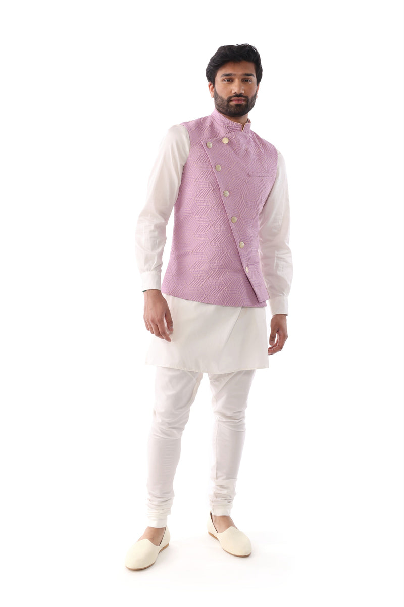 NEERAJ Lavender Asymmetric Recycled Bandi Vest