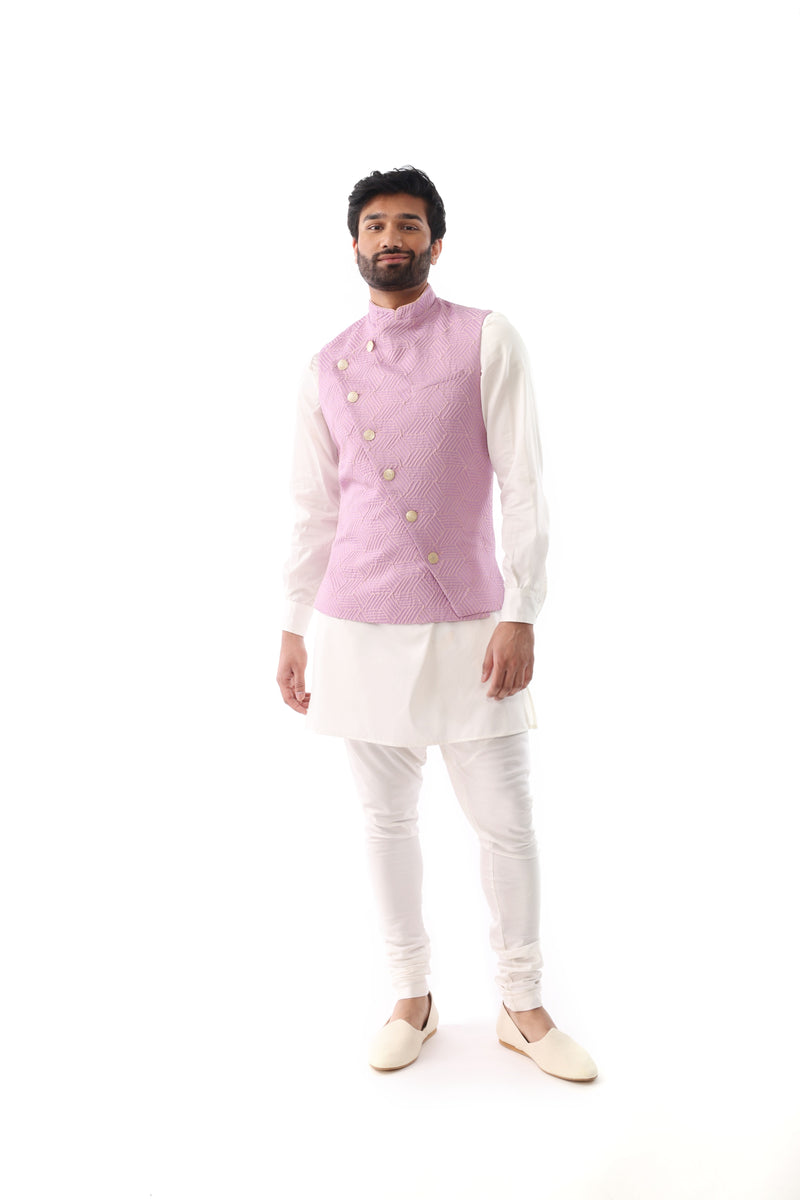 NEERAJ Lavender Asymmetric Recycled Bandi Vest