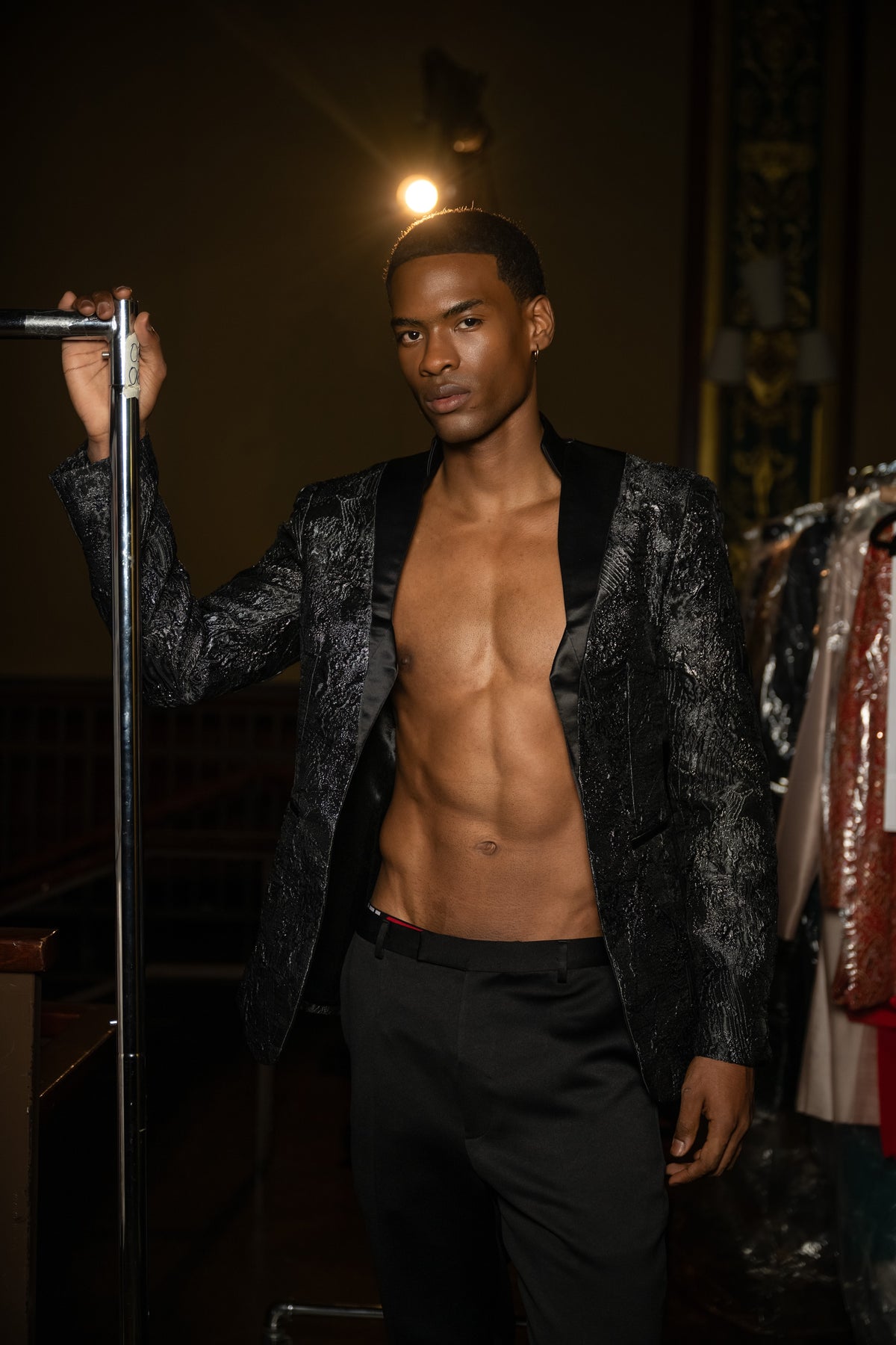 LENNY Black and Silver Tux Jacket