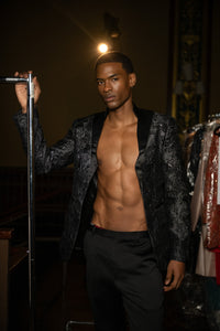 LENNY Black and Silver Tux Jacket