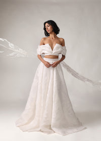 LIANA Rafia White Bridal Lehenga Dress