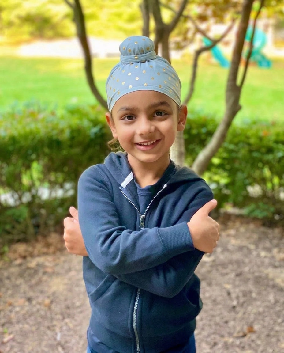 Kids Gold Polkadot Patka