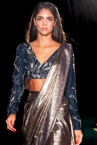 LOHANNA Beaded Navy Lehenga Top