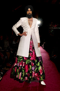 RIVER Black and Pink Floral Lehenga Skirt