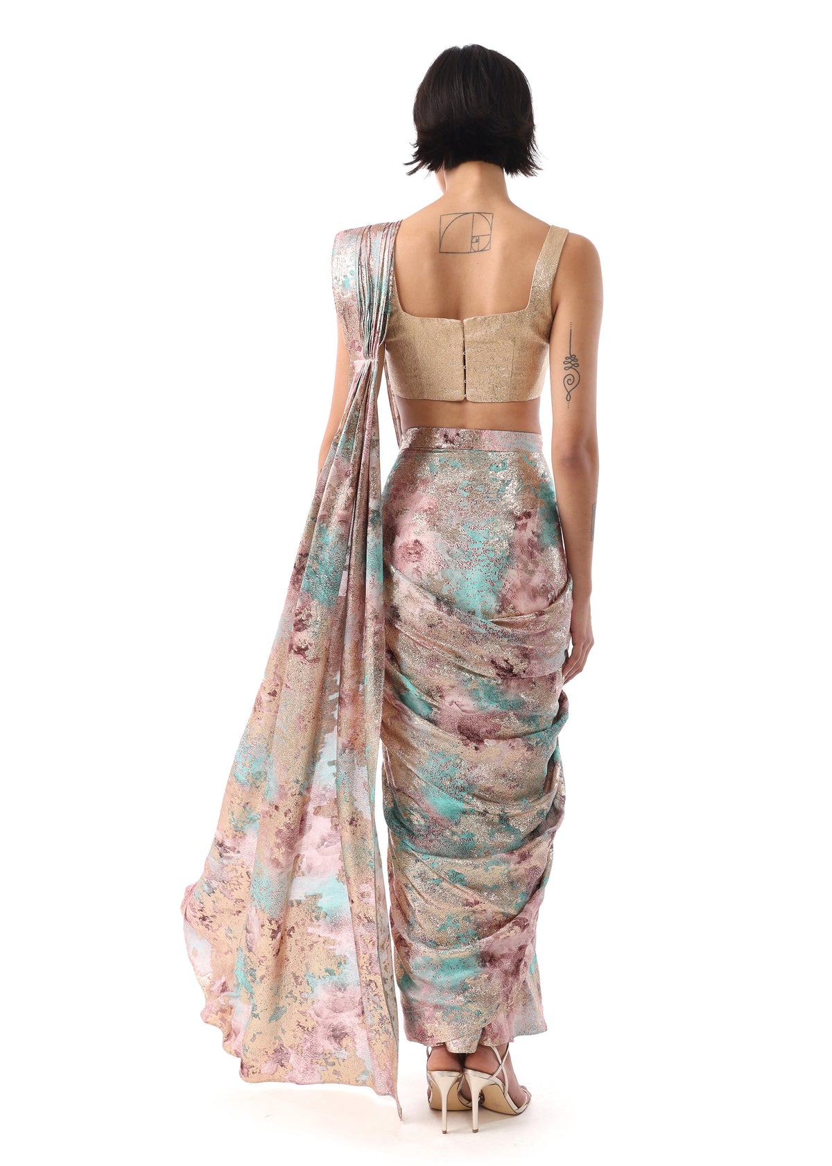 VANI Metallic Pre-Pleated Sari