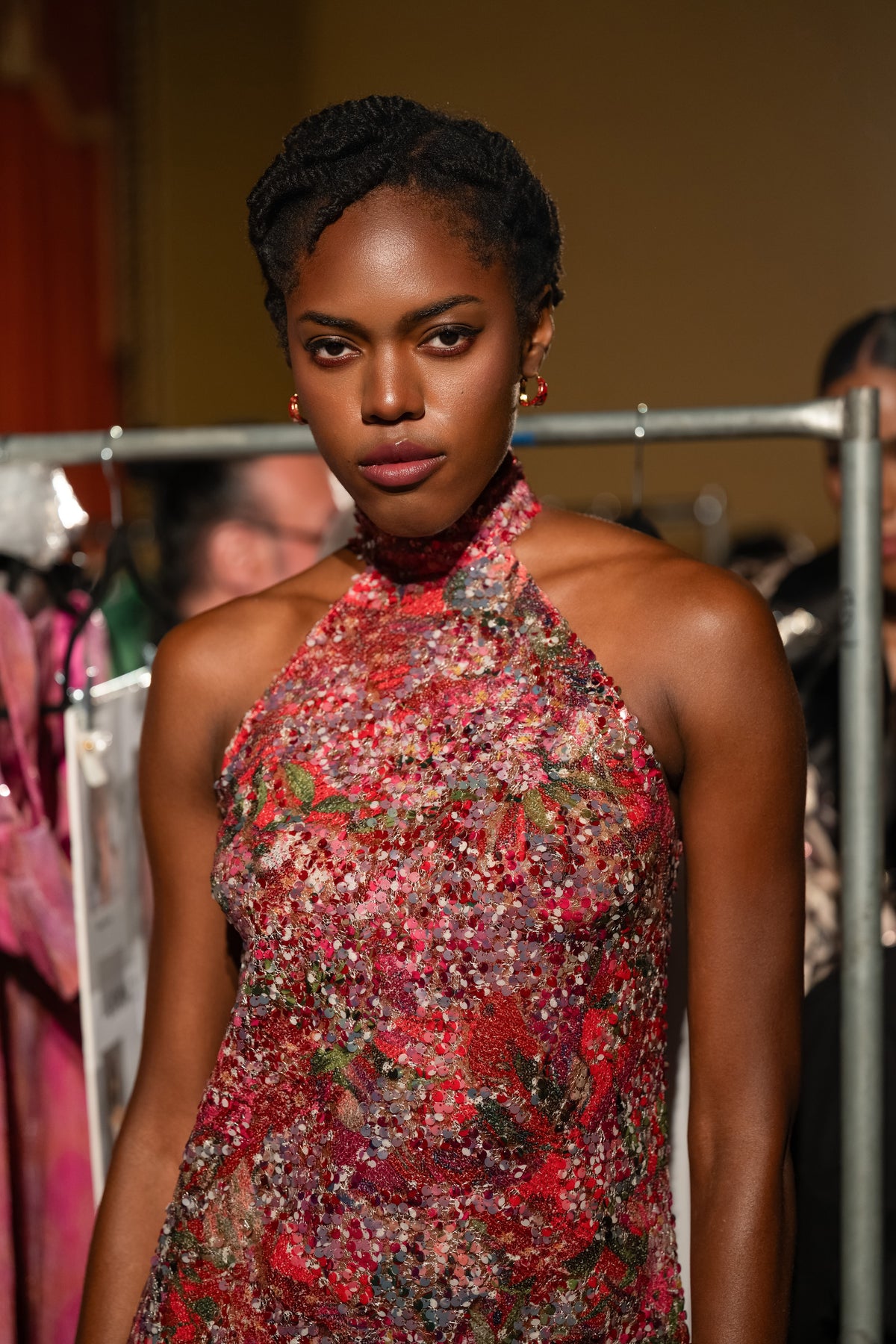 NAKITA Halter Sequin Maxi Dress
